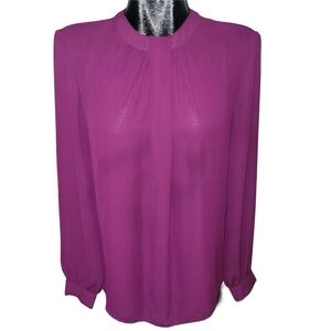 Suzy Shier Plum Color Long-Sleeve Blouse Size M